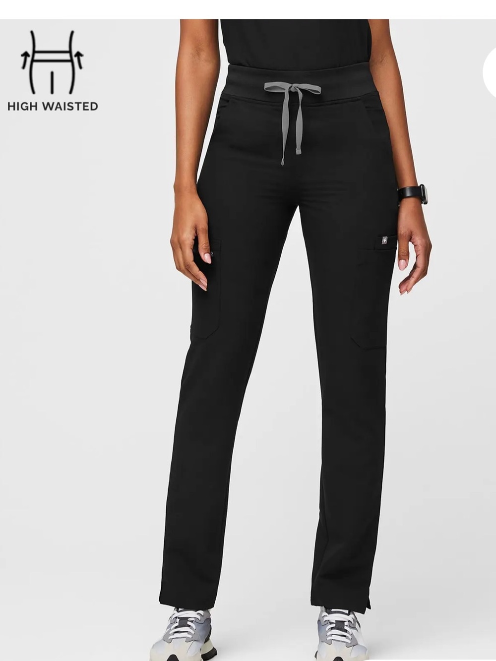FIGS High Waisted Yola Skinny Scrub Pant™ Black XXLP